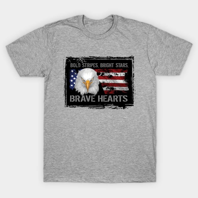 Brave American Hearts T-Shirt by eBrushDesign